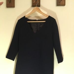 Classic JCrew 3/4 sleeve navy sheath dress